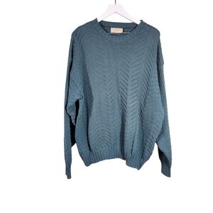 Vintage L.L. Bean Men's Green 100% Cotton Sweater, Sz XL